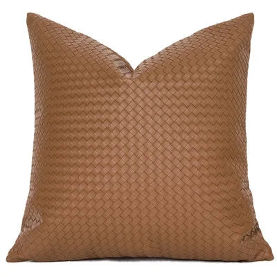 DecorBites™ Geometric Faux Leather Throw Pillow Cover - Modern Luxury Pillowcase