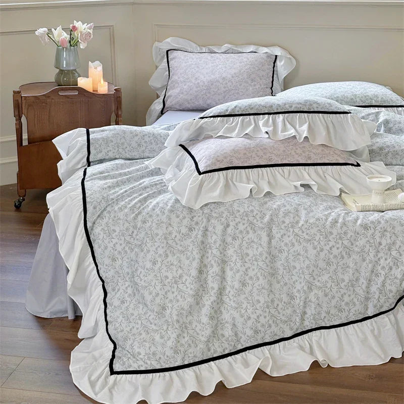 DecorBites™ Cotton Bedding Sets: Sheet, Pillowcase, Duvet Cover, Queen King RU