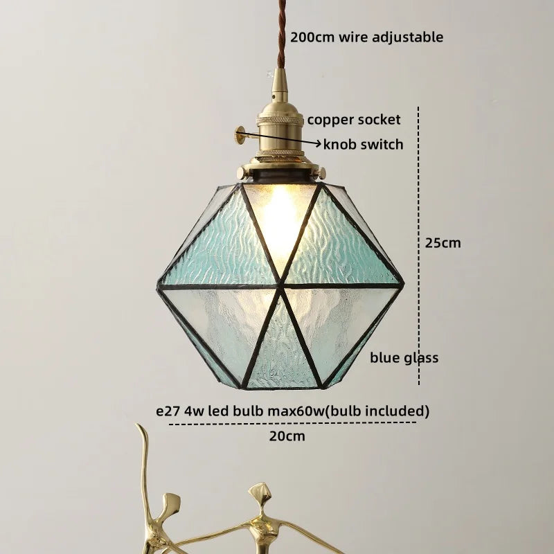 DecorBites™ مصابيح قلادة LED زجاجية خضراء مصباح معلق حديث ديكور منزلي