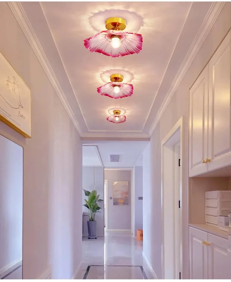 Vintage Flower Glass Pendant Light