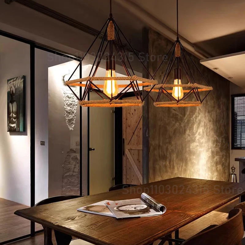 Nordic Diamond Metal Pendant Light in Stainless Steel