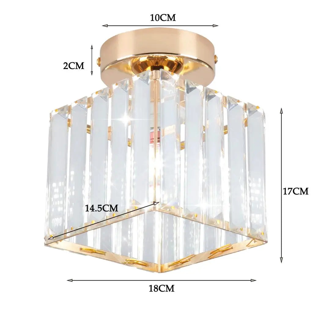 DecorBites™ Crystal Ceiling Chandelier: Modern Industrial LED Indoor Lighting Fixture