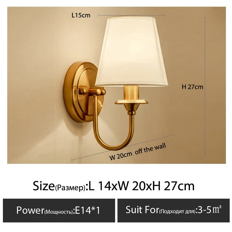 DecorBites™ Cloth Cover Wall Light for Bedroom, Living Room, Restaurant, and Corridor