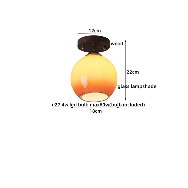 Plafonnier LED DecorBites™ en verre de style japonais, éclairage moderne pour salon