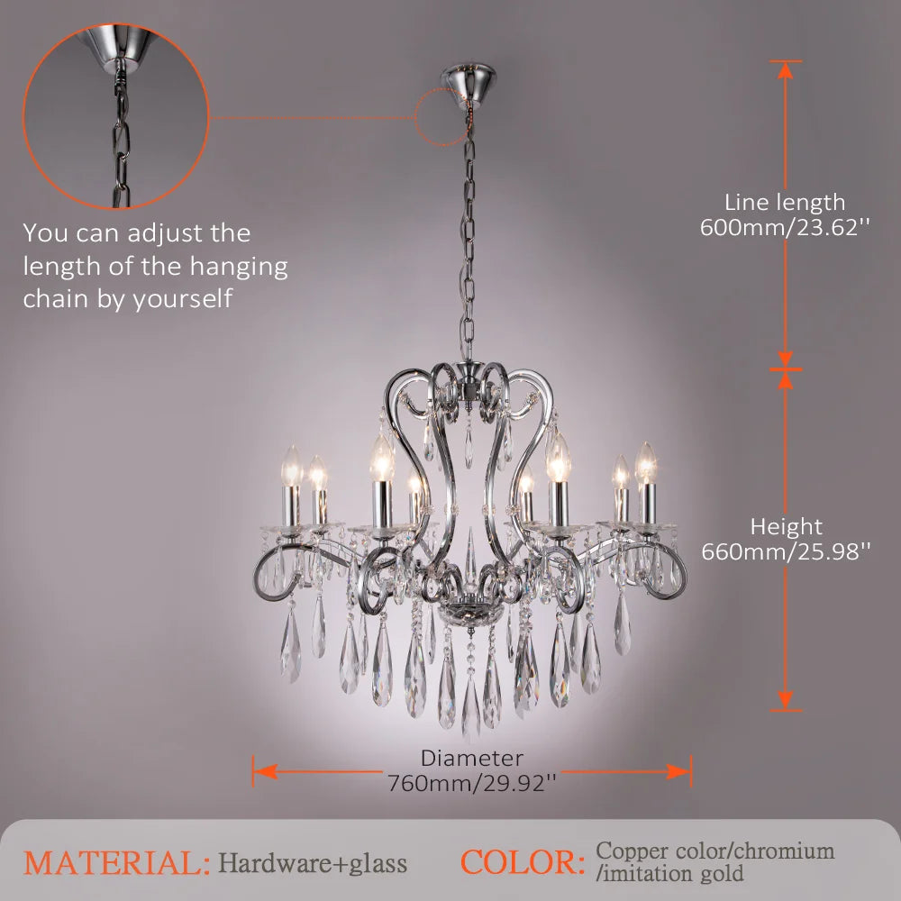 DecorBites™ Crystal LED Chandelier for Kitchen Dining Living Bedroom Room