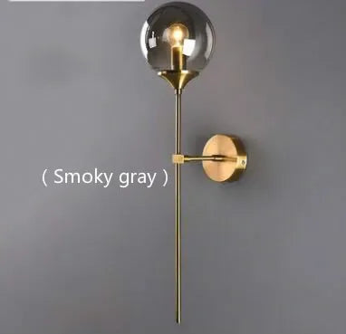وحدة إضاءة جدارية زجاجية دائرية ذهبية من DecorBites™: تصميم إسكندنافي عصري لديكور المنزل
