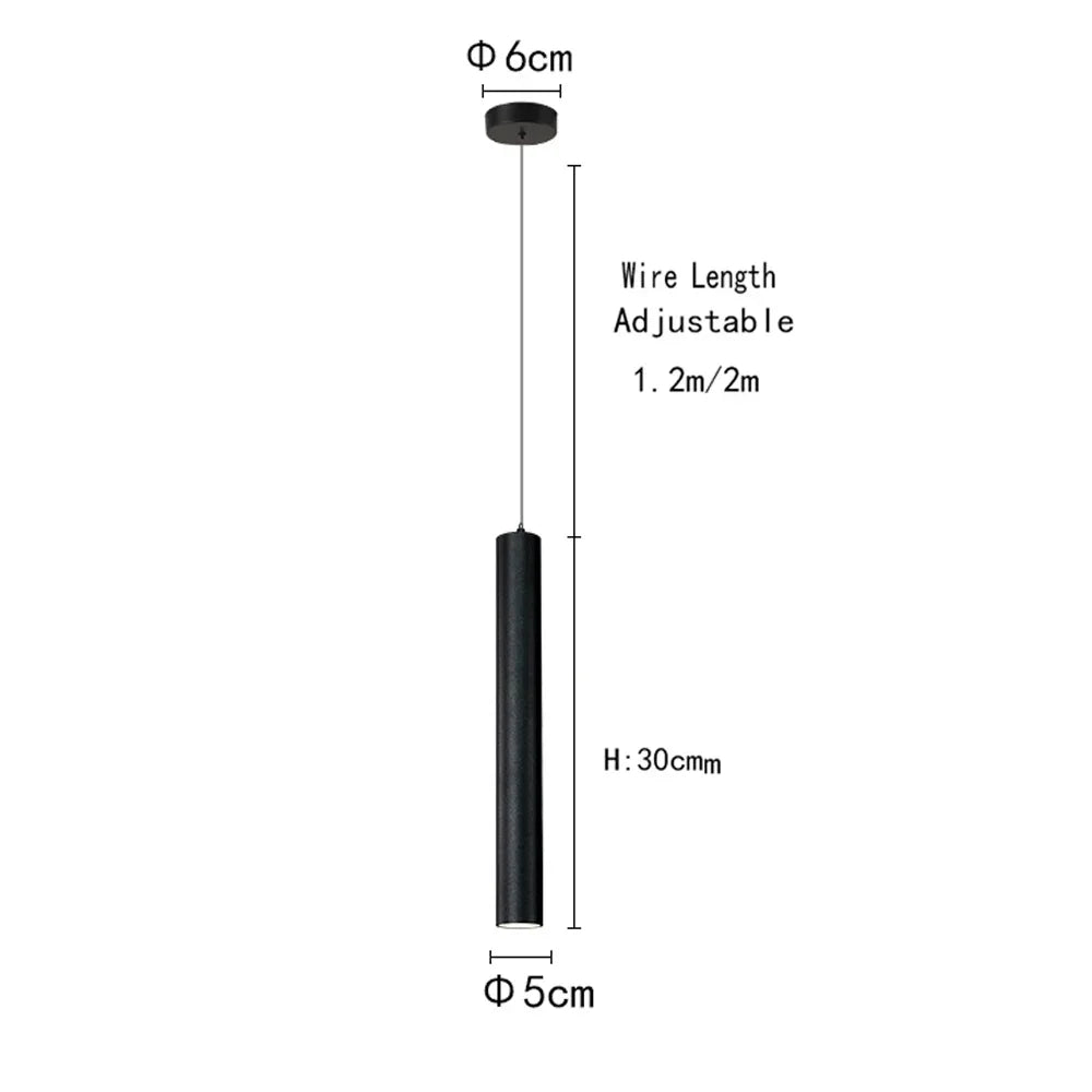 Nordic Black Double Cylinder Pendant Light