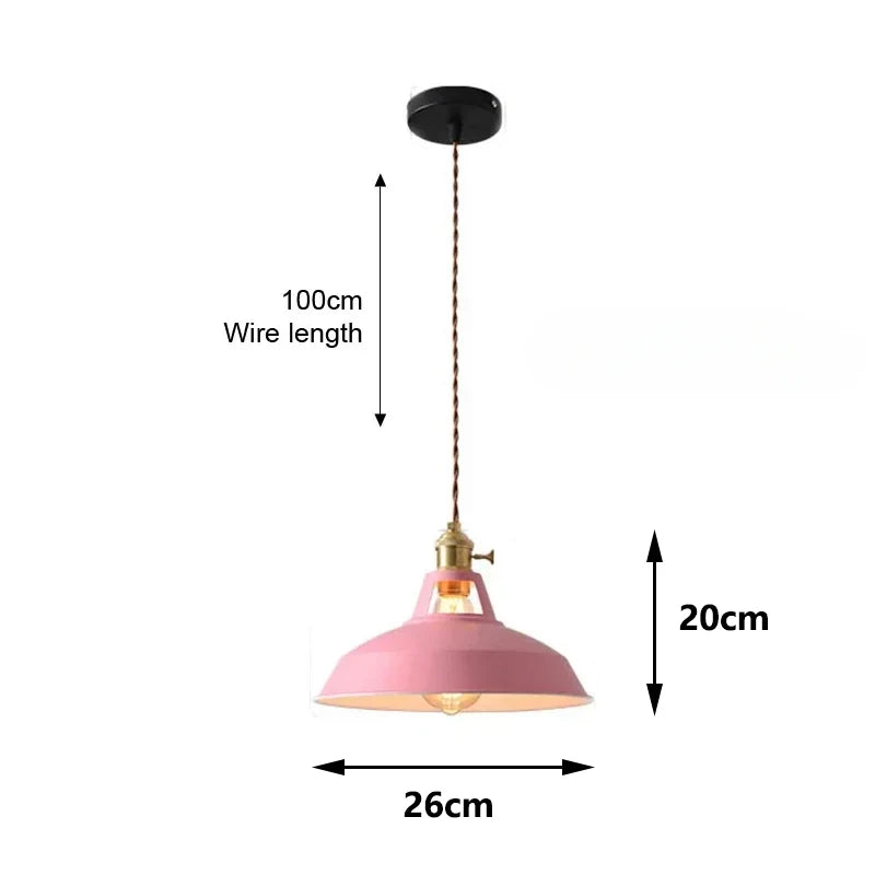 Nordic Industrial Colorful Metal Pendant Light