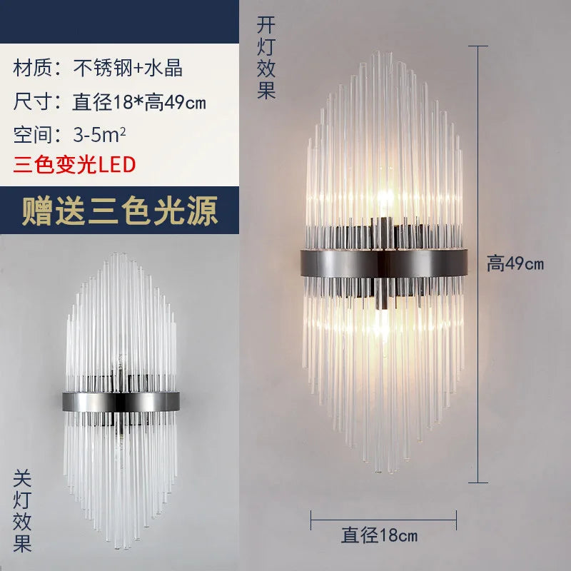 DecorBites™ Crystal Modern Wall Sconce Lamp for Bedroom & Living Room