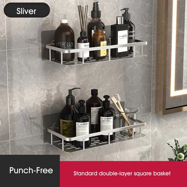 DecorBites™ Corner Shower Shelf Bathroom Storage Holder Shampoo Organizer & Accessories