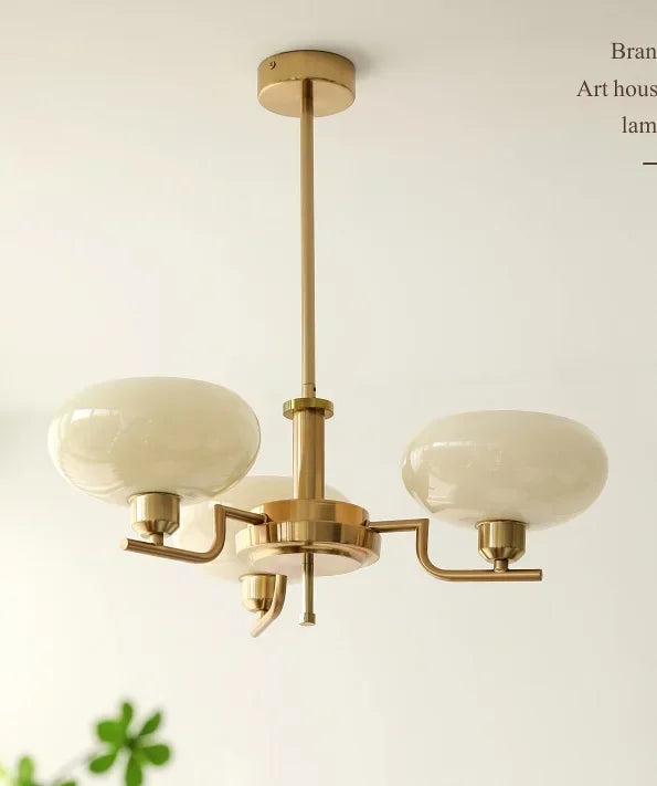 DecorBites™ Glass Ball Pendant Chandelier LED Lamp for Modern French Bedroom