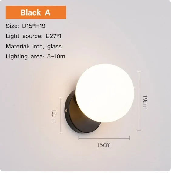 Applique murale LED DecorBites™ boule de verre dorée pour la décoration du salon, de la chambre et de la salle de bain