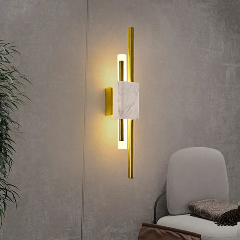 DecorBites™ Green White Marble Wall Lamp - Luxury Golden Decor LED Light