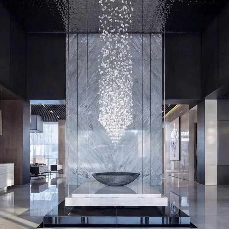 DecorBites™ Crystal LED Chandelier: Luxury Staircase & Hallway Lighting Fixture