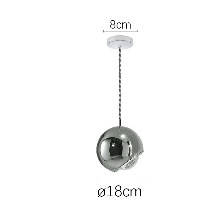 DecorBites™ مصباح LED متدلي بكرة كروم ذهبية للمطبخ، غرفة النوم، غرفة الطعام