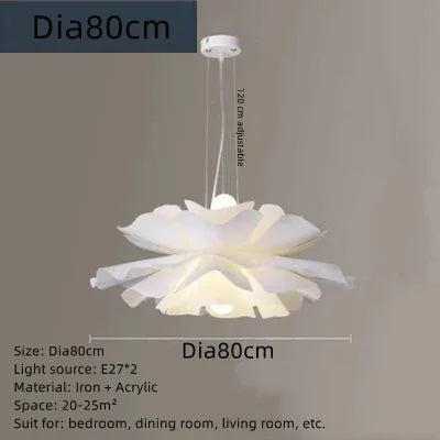 DecorBites™ Acrylic Flower Pendant Chandelier: Nordic Design LED Hanging Fixture for Elegant Decor