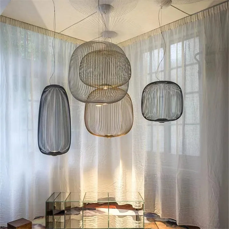 Spokes Birdcage Pendant Light in Polished Chrome