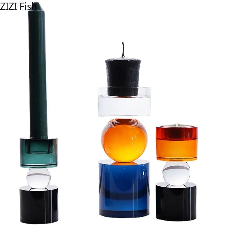 DecorBites™ Crystal Candle Holders: Creative Home Aroma Container & Desk Decoration