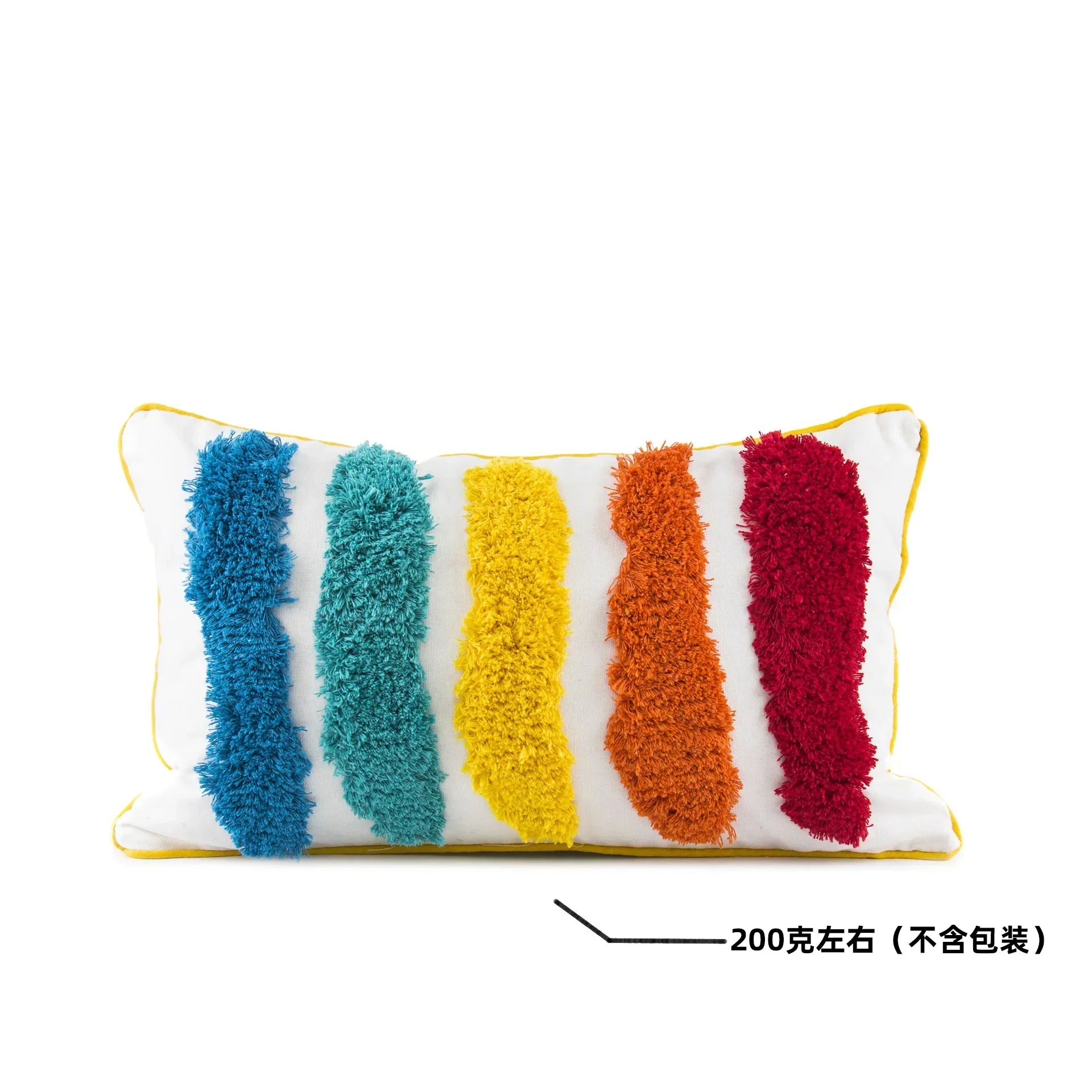 DecorBites™ Geometric Hand-Embroidered Tassel Pillowcase