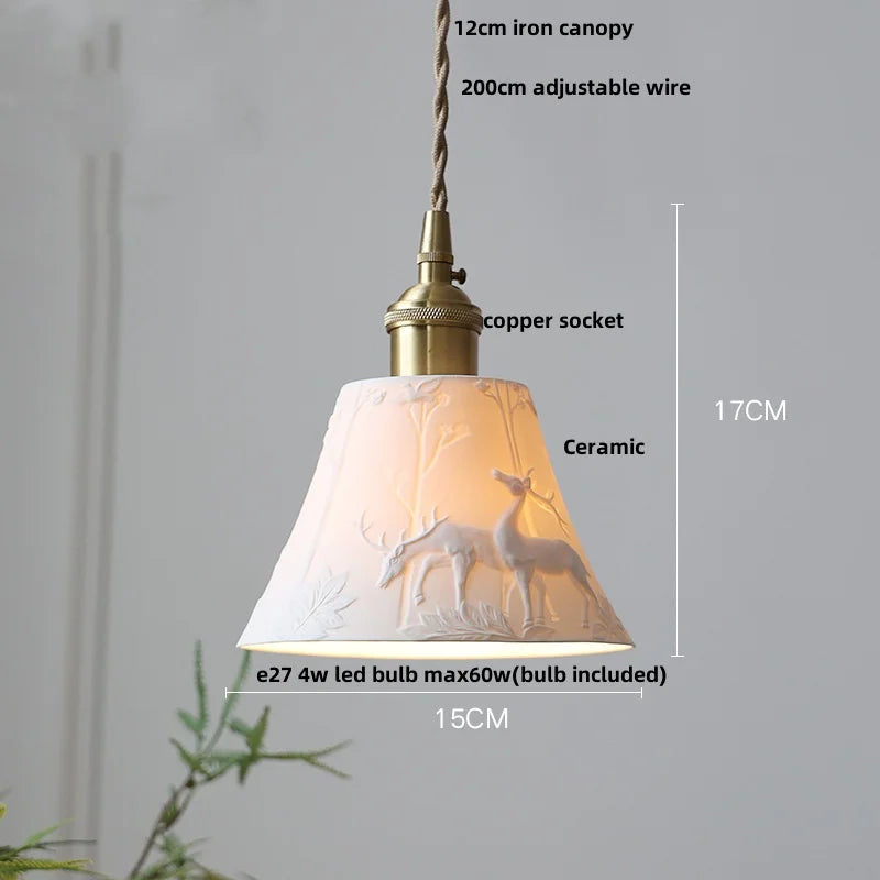 DecorBites™ Ceramic Knob Switch LED Pendant Light, Nordic Modern Hang Lamp