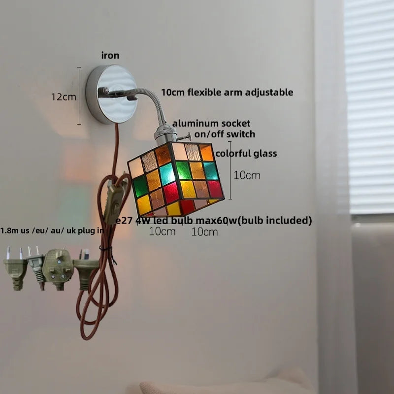 DecorBites™ Adjustable Arm LED Wall Light Fixture with Pull Chain Switch, White Glass