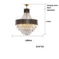 DecorBites™ Crystal LED Chandelier Black Gold Finish for Dinning Room