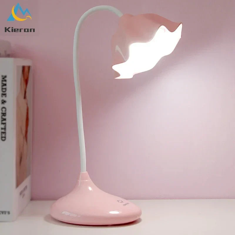 مصباح أرضي لوتس DecorBites™: مصباح مكتب LED حديث لغرفة النوم والدراسة وغرفة المعيشة