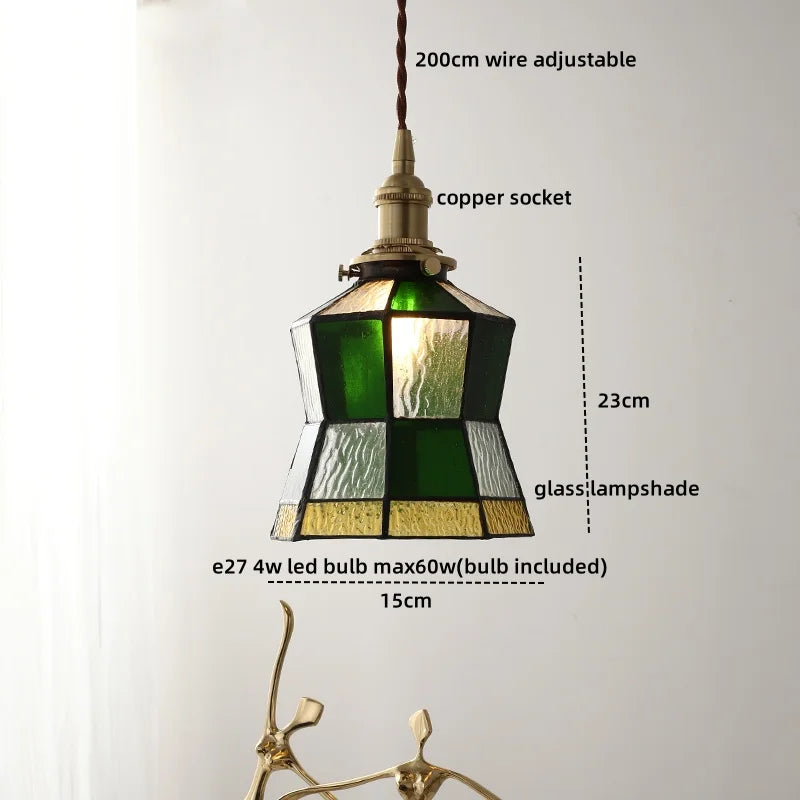 DecorBites™ Glass Copper LED Hanging Light: Nordic Pendant Lamp, Living Room Bedroom Coffee Knob Switch