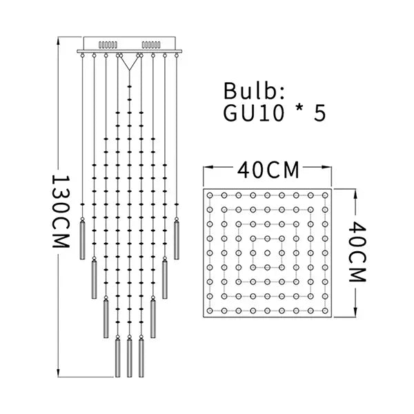 DecorBites™ Crystal Ceiling Chandelier: Modern Elegant Living Room & Staircase Light Fixture