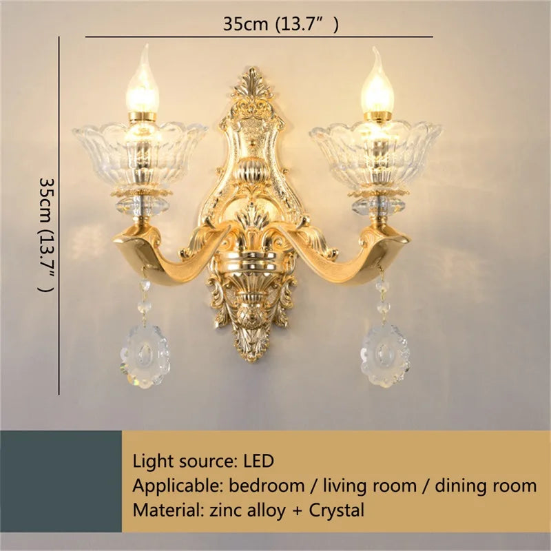 Applique murale LED DecorBites™ Or Cristal pour chambre et salon