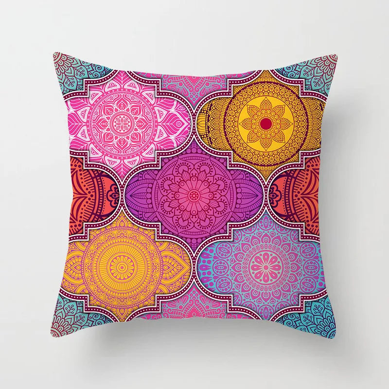 DecorBites™ Geometric Square Pillowcase Ethnic Retro Sofa Pillow Cover 45x45cm Home Decor