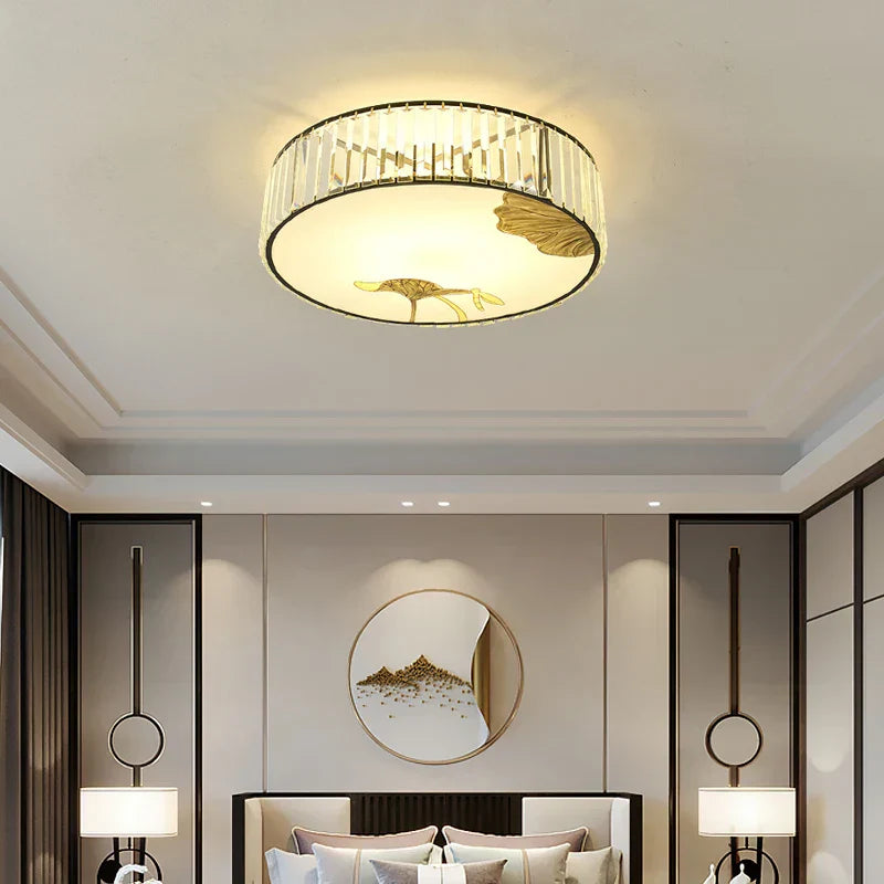 DecorBites™ Crystal Round Ceiling Light - Modern Warm Bedroom Atmosphere