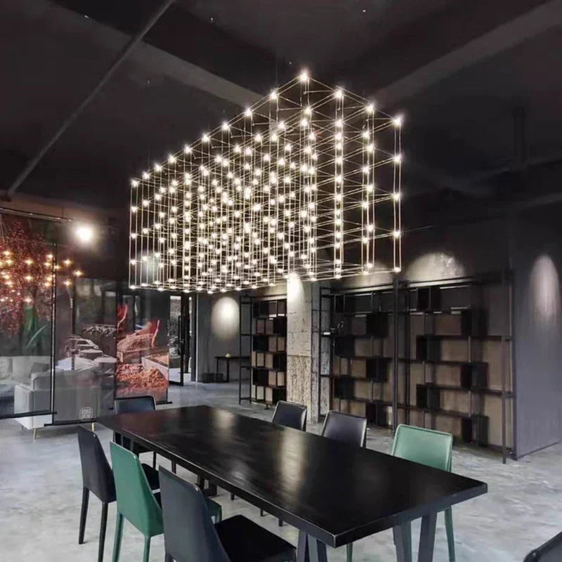 DecorBites™ Cube LED Chandelier for Modern Luxury Living Room & Dining Office Hotel