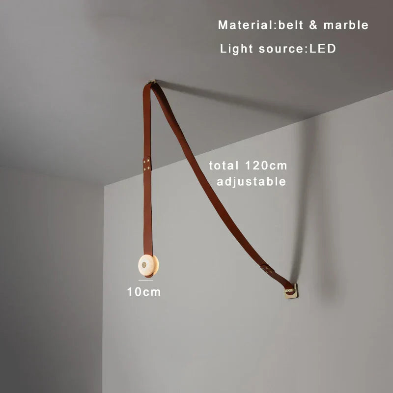 DecorBites™ Designer Belt Marble Pendant Lights: Luxury Dimmable Fixture for Villa Duplex
