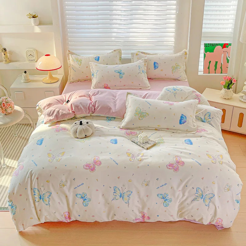 DecorBites™ Cozy Cotton Bedding Set for Double Bed, Autumn Winter Duvet Cover Kit