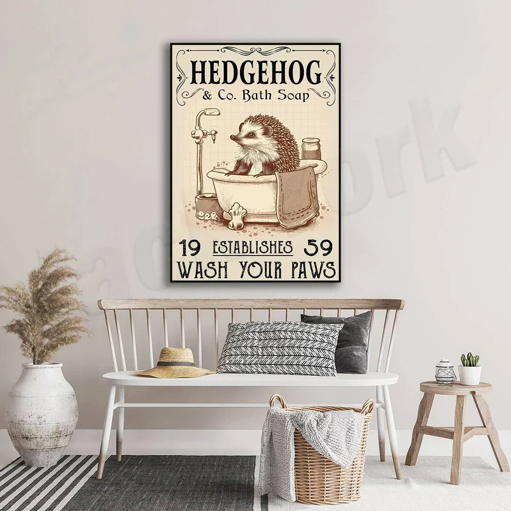 DecorBites™ صابون حمام القنفذ ملصق مخالب - ديكور حمام مضحك