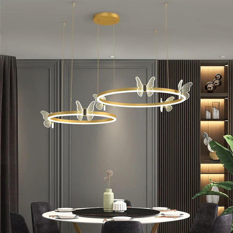DecorBites™ ثريا الفراشة LED المعلقة لغرفة المعيشة الحديثة