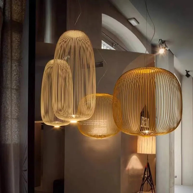 Spokes Birdcage Pendant Light in Polished Chrome