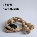 Vintage Hemp Rope Industrial Pendant Light