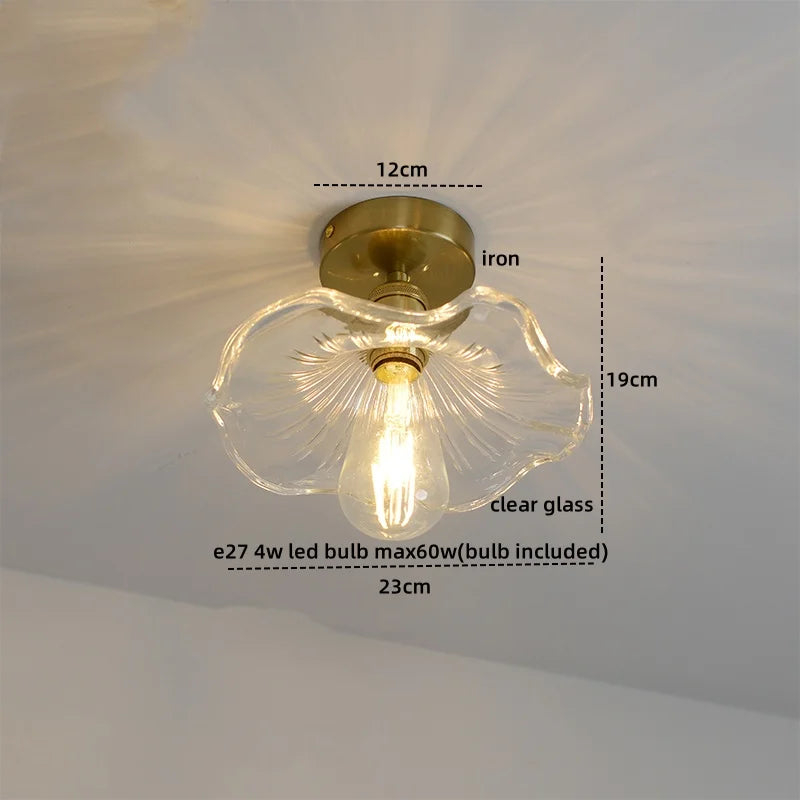 مصباح سقف LED زجاجي أخضر DecorBites™ نحاسي حديدي حديث لإضاءة المنزل
