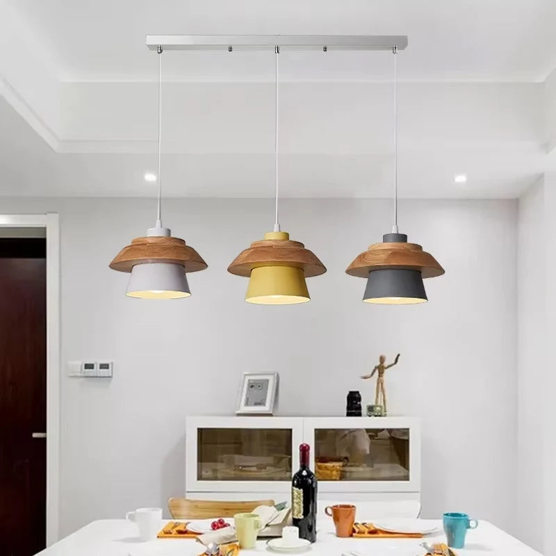 Nordic Macaron Wood Pendant Light