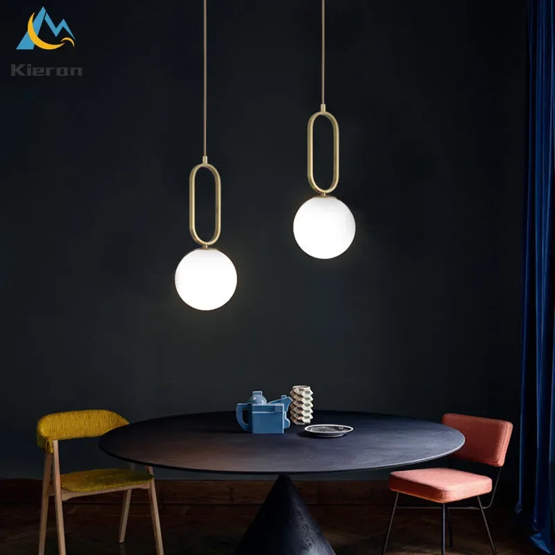 DecorBites™ Glass Ball LED Chandelier for Bedroom, Living Room & Restaurant