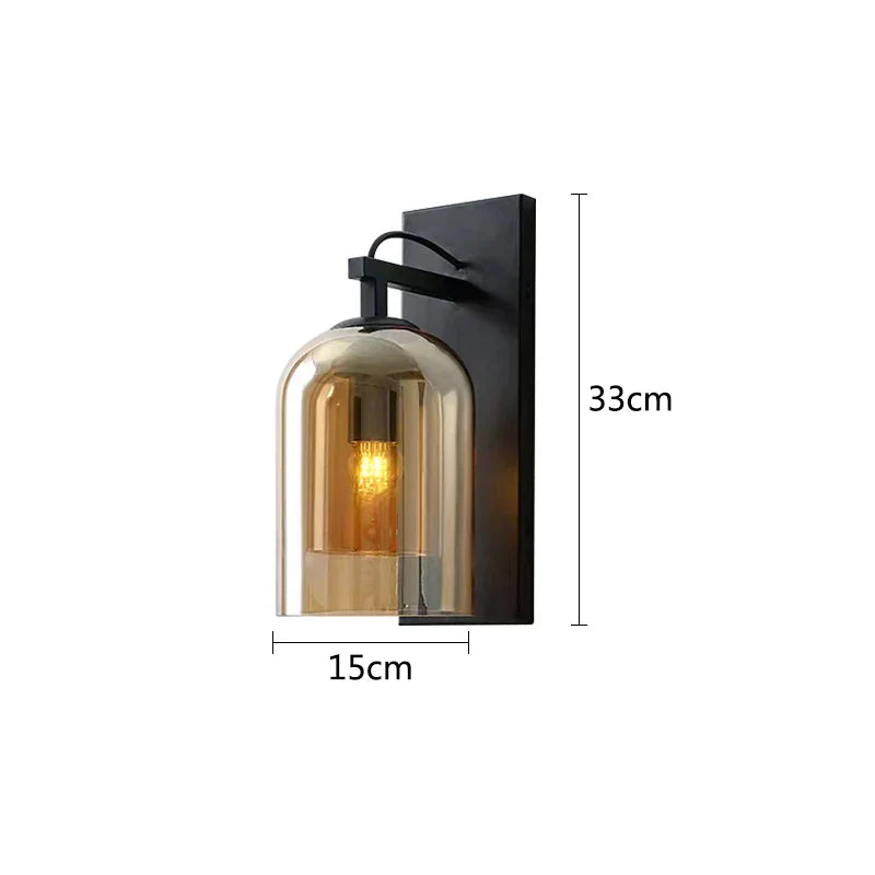 DecorBites™ Industrial Glass Wall Lamps for Living Room Bedroom Aisle Staircase Decor