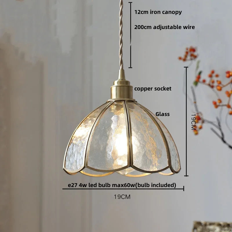DecorBites™ Antique Glass LED Pendant Lamp, Adjustable Loft Kitchen Light Fixture