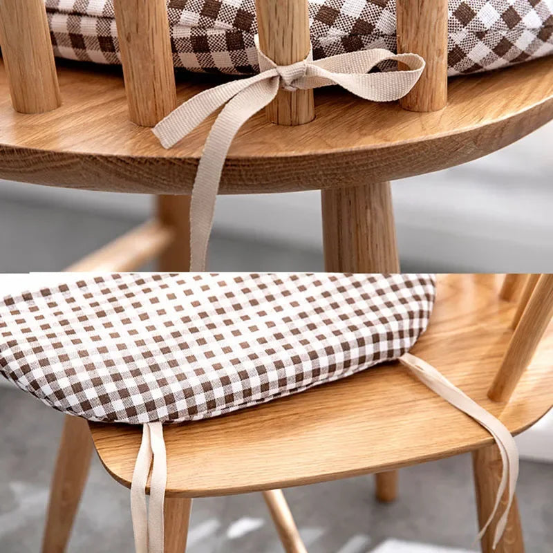 DecorBites™ Cotton Hemp Dining Chair Cushion - Nordic Print, Non-Slip, Comfortable Office & Living Decor