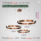 Modern Ring LED Pendant Light in Black or White