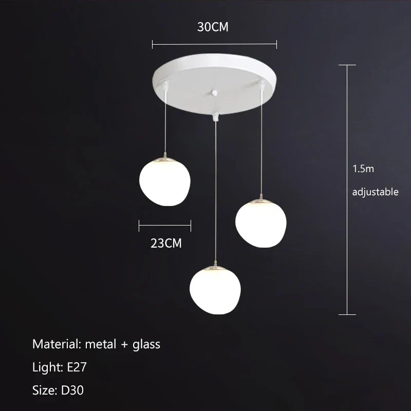 DecorBites™ Cobblestone Glass LED Pendant Lights for Villa Hotel Loft Stair Lamp