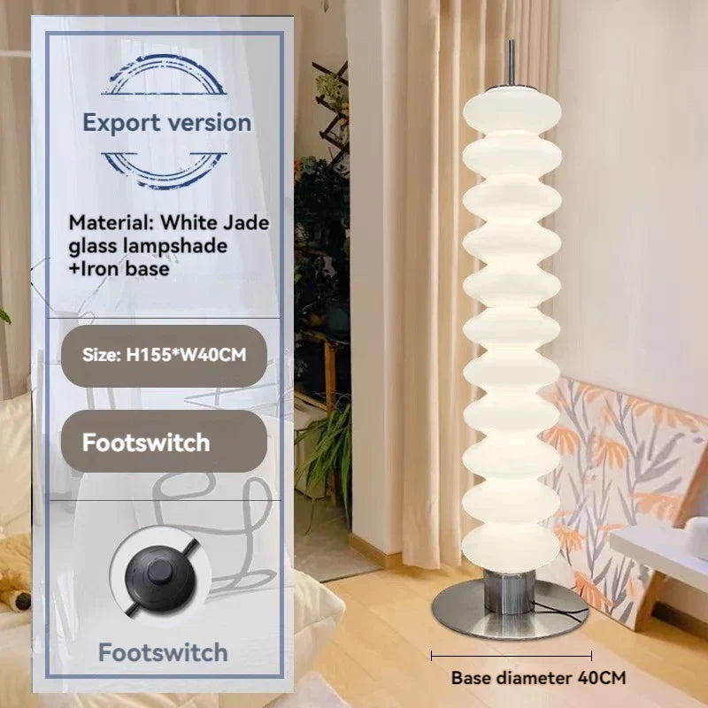 مصباح أرضي زجاجي على شكل يقطينة DecorBites™: إضاءة ليلية LED بتصميم اسكندنافي لغرفة النوم وغرفة المعيشة