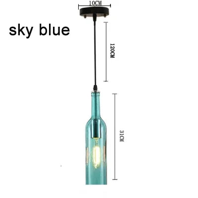 Nordic Glass Beer Bottle Pendant Light