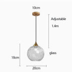 Nordic Ripple Glass Longline Pendant Light